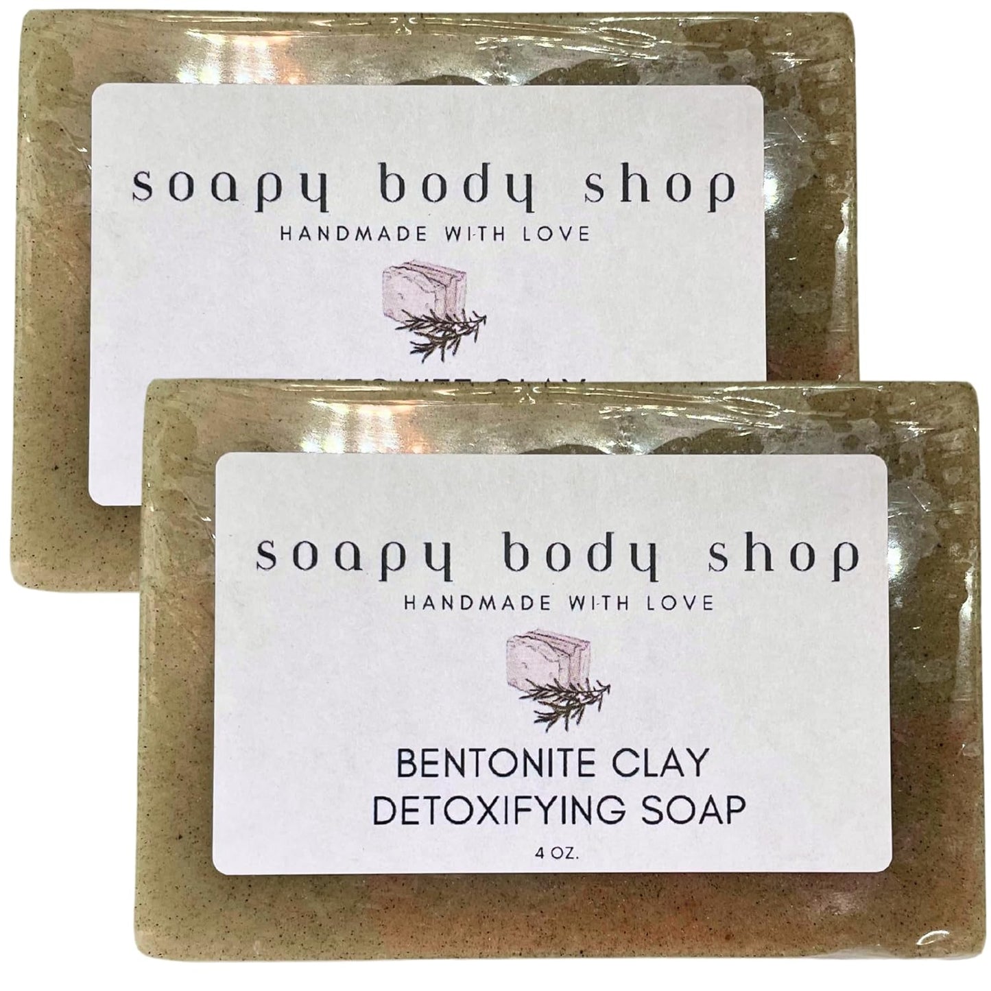 Bentonite Clay Detoxifying Soap, Detoxifying Body Soap,  Soap Bar, Body Soap Bars Moisturizing, Bentonite Clay Powder, Detoxifying Soap, Essential Oil Soap, Goat Milk Soap, 4 Oz. Bar (2 Pack)